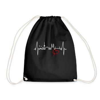 Brême Skyline Brême Heartbeat Fan Heart Love - Sac de sport léger - noir - Devant