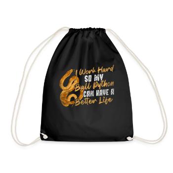 Don't Touch My Balls Snake King Python - Drawstring Bag - black - Front