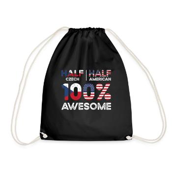 Czech American Patriot USA Grown Czech Republic - Drawstring Bag - black - Front