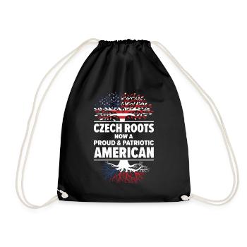 Czech American Patriot USA Grown Czech Republic - Drawstring Bag - black - Front