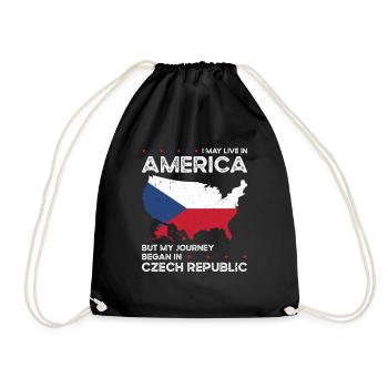 Czech American Patriot USA Grown Czech Republic - Drawstring Bag - black - Front