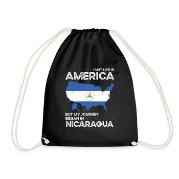 Nicaraguan American Patriot USA Grown Nicaragua - Drawstring Bag - black - Front