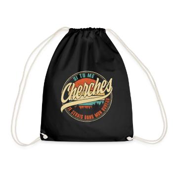 Si Tu Me Cherches Je Serais Dans Mon Bureau - Drawstring Bag - black - Front