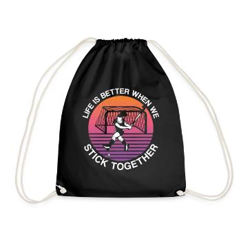 Field Hockey Life Is Better When - Turnbeutel - Schwarz - Vorne