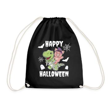 Cochon Happy Halloween T-Rex Costume de Momie - Sac de sport léger - noir - Devant