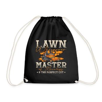 Landscaper Lawn Whisperer Master Of Mowology Mower - Drawstring Bag - black - Front