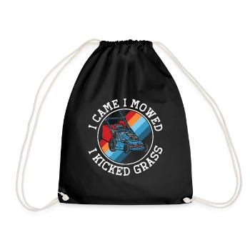 Landscaper I Came I Mowed I Kicked Grass Gardener - Drawstring Bag - black - Front