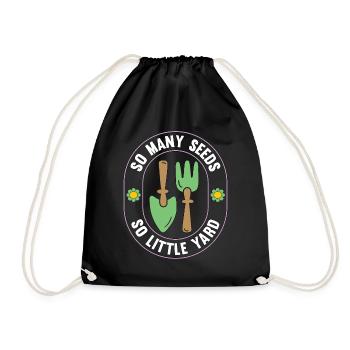 Landscaper So Many Seeds So Little Yard Lawn Mower - Drawstring Bag - black - Front