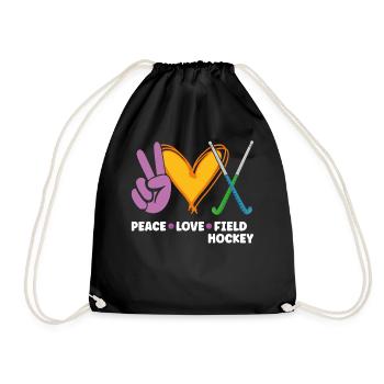 Field Hockey Peace Love Field - Drawstring Bag - black - Front