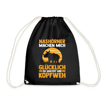Nashorn - Turnbeutel - Schwarz - Vorne