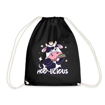 Kuh Kühe Moo-Licious Landwirt Kuhkopf - Turnbeutel - Schwarz - Vorne