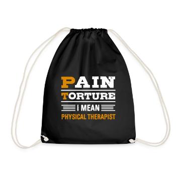 PT Physiotherapy Physiotherapist Job - Drawstring Bag - black - Front