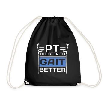 PT Physiotherapy Physiotherapist Job - Drawstring Bag - black - Front