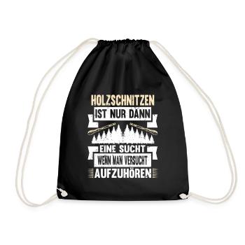 Zimmermann Schreiner Holz - Turnbeutel - Schwarz - Vorne