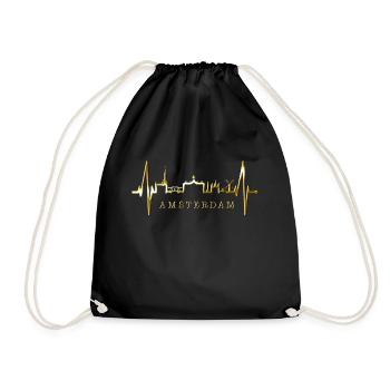 Amsterdam Skyline Pays-Bas Heartbeat Holland - Sac de sport léger - noir - Devant