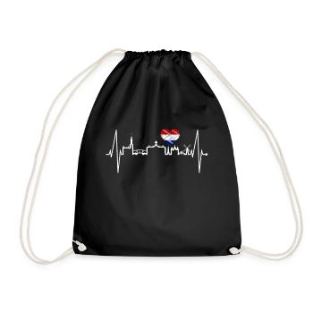 Amsterdam Skyline Pays-Bas Heartbeat Holland - Sac de sport léger - noir - Devant