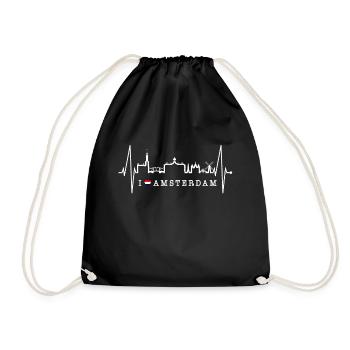 Amsterdam Skyline Pays-Bas Heartbeat Holland - Sac de sport léger - noir - Devant