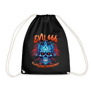 Devil Devil, Evil 666, Comic Devil Satan Saying - Drawstring Bag - black - Front