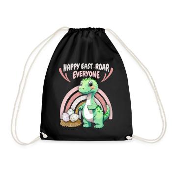 Pâques, dinosaure, bébé Dino avec oeuf de Pâques, dictant - Sac de sport léger - noir - Devant