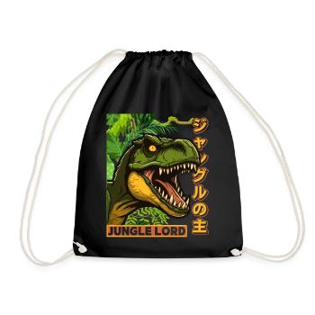 Vintage Dinosaurier, Spruch Jungle Lord Comic Stil - Turnbeutel - Schwarz - Vorne
