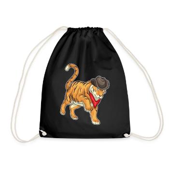 Chapeau de cowboy tigre - Sac de sport léger - noir - Devant