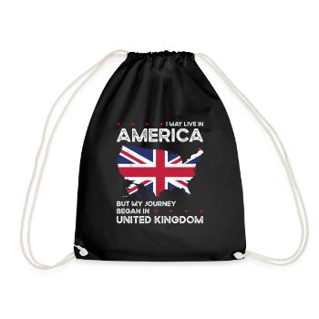 British American Patriot USA Grown United Kingdom - Drawstring Bag - black - Front