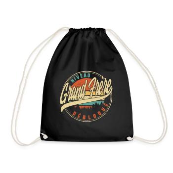 Niveau Grand Frère Débloqué Humour T Shirt copy - Drawstring Bag - black - Front
