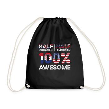 Croatian American Patriot USA Grown Croatia US - Drawstring Bag - black - Front