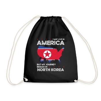 Nordkorea Amerikanischer Patriot USA Gewachsen - Turnbeutel - Schwarz - Vorne