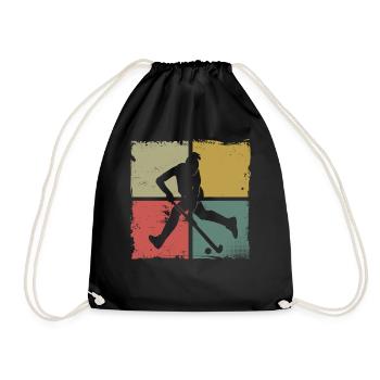 Field Hockey Retro Vintage - Drawstring Bag - black - Front