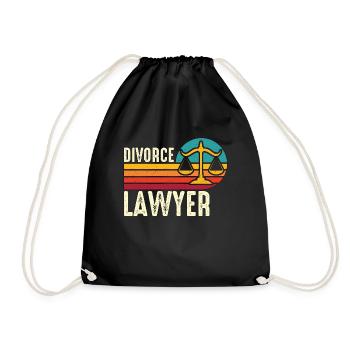 Divorce Lawyer Retro Marriage Separation Attorney - Drawstring Bag - black - Front