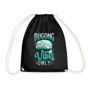 Dugong Vibes Only Wilderness Sea Creatures Manatee - Drawstring Bag - black - Front