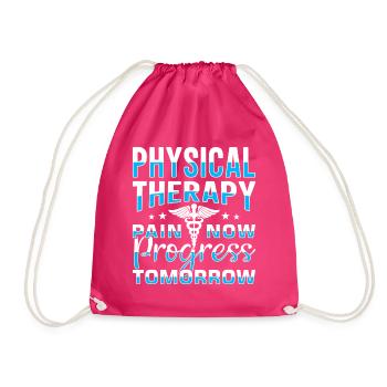 PT Physiotherapie Physiotherapeutin Job - Turnbeutel - Fuchsia - Vorne