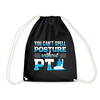 PT Physiotherapy Physiotherapist Job - Drawstring Bag - black - Front