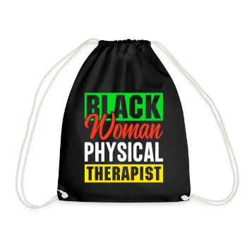PT Physiotherapy Physiotherapist Job - Drawstring Bag - black - Front