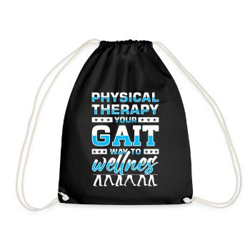 PT Physiotherapy Physiotherapist Job - Drawstring Bag - black - Front