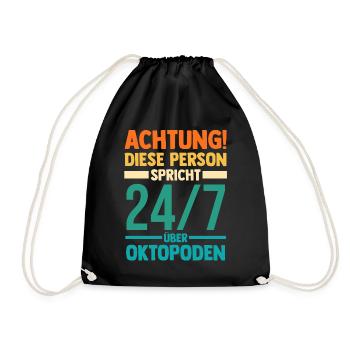 Tintenfisch Oktopus - Turnbeutel - Schwarz - Vorne