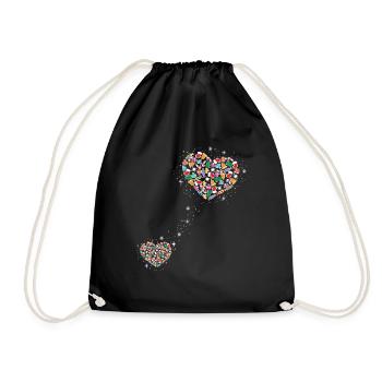 Enceinte Maman Chat Maman Maman Deux Coeurs - Sac de sport léger - noir - Devant