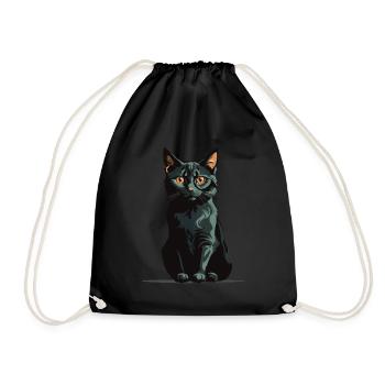 Chat magique d’Halloween Conception de chat magique - Sac de sport léger - noir - Devant