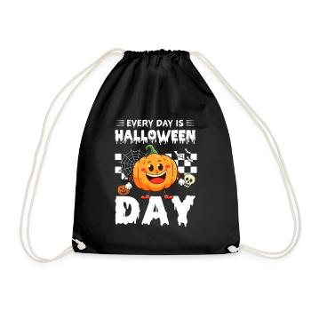 Every Day Is Halloween Day - Funny Pumpkin Hallowe - Drawstring Bag - black - Front