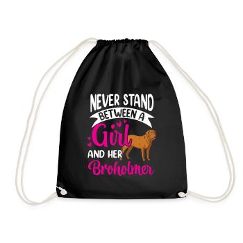 Never stand between the girl and the Broholmer - Drawstring Bag - black - Front