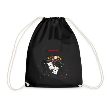 Carte de chapeau de sorcier Tours de cartes illusionniste magique - Sac de sport léger - noir - Devant