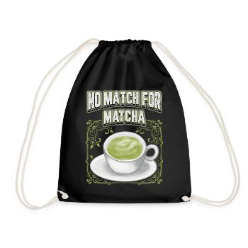Matcha lustiger Spruch, vintage Matcha Tee - Turnbeutel - Schwarz - Vorne