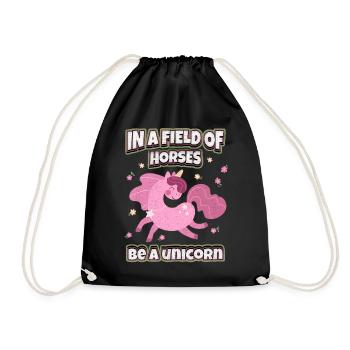 Funny Unicorn Saying, Pink Unicorn Unicorn - Drawstring Bag - black - Front