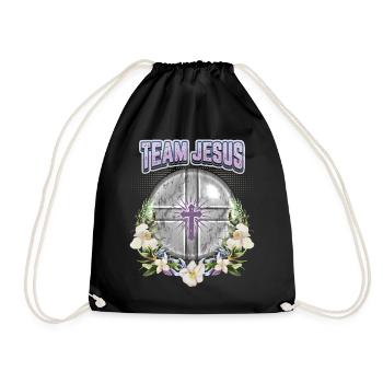 Jesus Christ Saying Vintage Orchids Team Jesus - Drawstring Bag - black - Front
