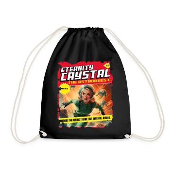 des années 50, bande dessinée des années 1950, vaisseau spatial cosmique - Sac de sport léger - noir - Devant