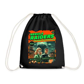 Nebula Raiders, 50er, 1950 Comic, Weltall Weltraum - Turnbeutel - Schwarz - Vorne