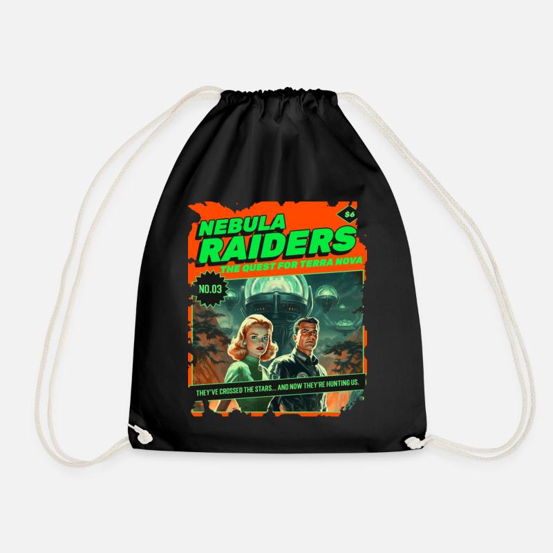 Nebula Raiders, 50er, 1950 Comic, Weltall Weltraum - Turnbeutel - Schwarz