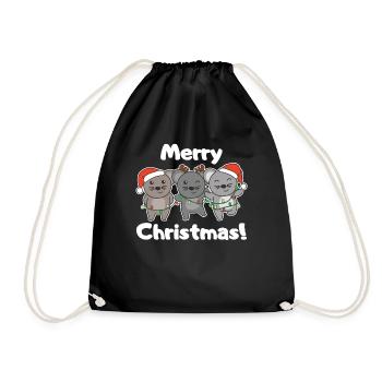 Souris, Noël, Hiver, Animaux, Souris - Sac de sport léger - noir - Devant