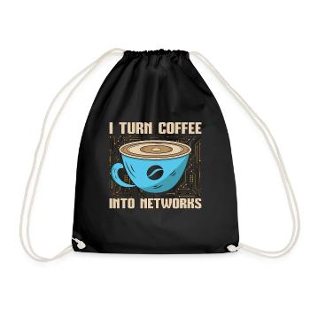 Network Engineer I Turn Coffee Into Programmer - Drawstring Bag - black - Front